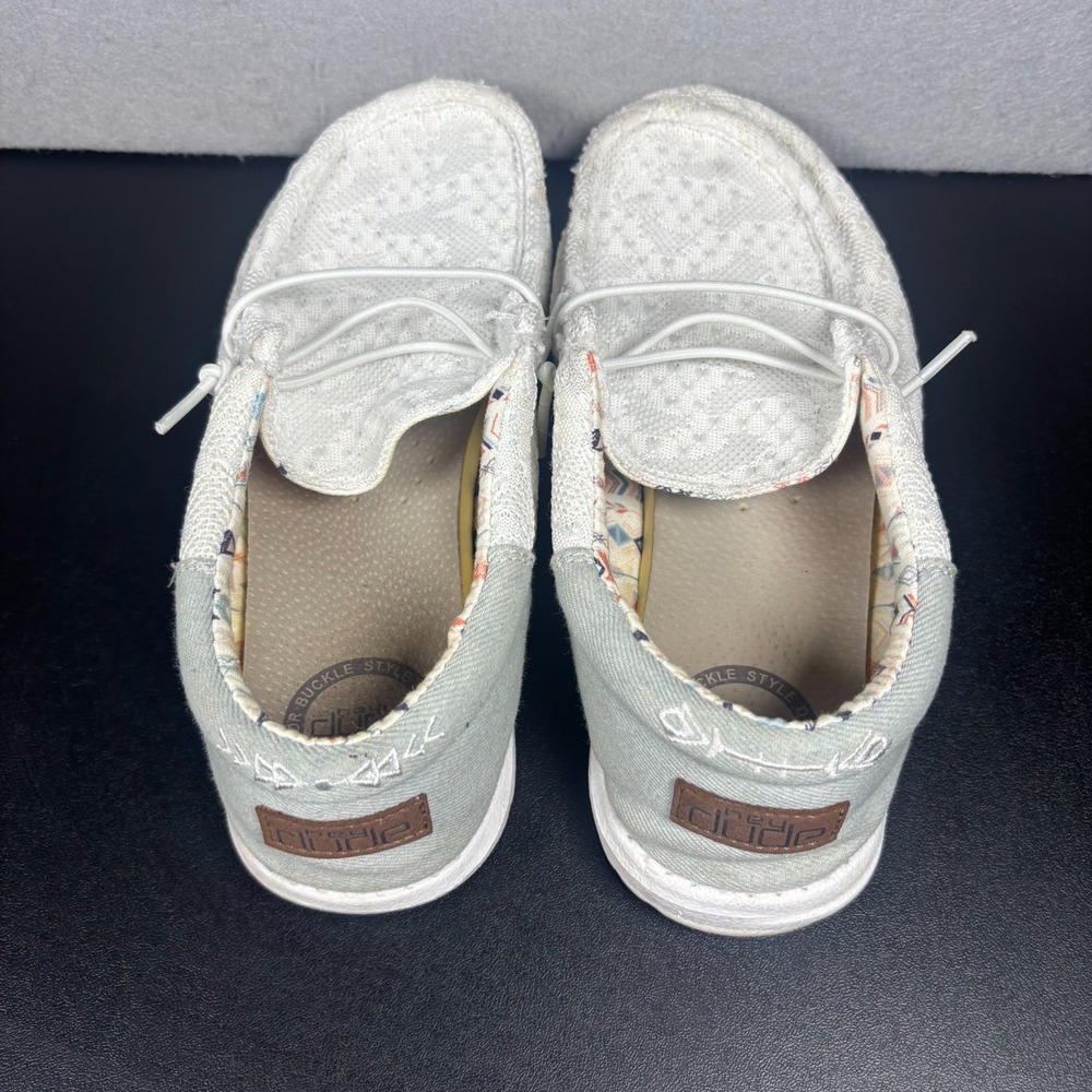 HEYDUDE Wally Women Boho White Crochet Slip On Shoes Size 8 Casual Loafers - Picture 5 of 13